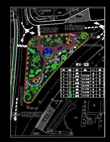 街头小游园绿化平面图免费下载 - 园林绿化及施工 - 土木工程网